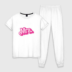 Пижама хлопковая женская Миссис в стиле барби - для жены, цвет: белый