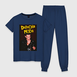 Пижама хлопковая женская Depeche Mode Dave, цвет: тёмно-синий