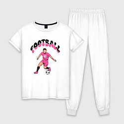 Пижама хлопковая женская Футболист десятый номер, цвет: белый