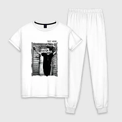 Пижама хлопковая женская Depeche Mode - Dave Gahan by Anton Corbijn, цвет: белый