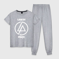 Пижама хлопковая женская Linkin Park logo, цвет: меланж