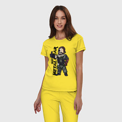 Пижама хлопковая женская Vault - Snake solid, цвет: желтый — фото 2