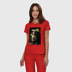 Пижама хлопковая женская Fallout 76 - game poster, цвет: красный — фото 2