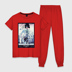 Пижама хлопковая женская Motoko in camouflage, цвет: красный