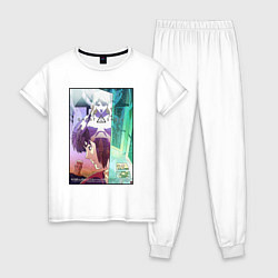 Пижама хлопковая женская Ghost - Kusanagi, цвет: белый