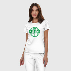 Пижама хлопковая женская Celtics ball, цвет: белый — фото 2