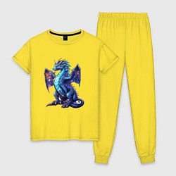 Женская пижама Синий новогодний дракон