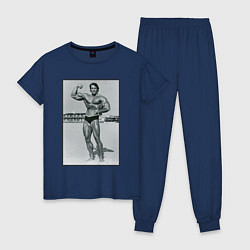 Пижама хлопковая женская Mister Schwarzenegger, цвет: тёмно-синий