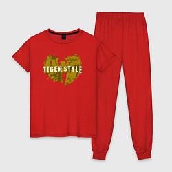 Пижама хлопковая женская Tiger style, цвет: красный
