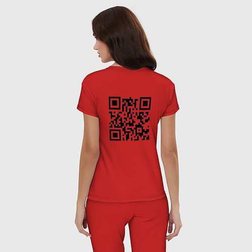Женская пижама Never gonna give you up QR-код музыка / Красный – фото 4