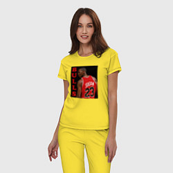Пижама хлопковая женская Bulls Jordan, цвет: желтый — фото 2