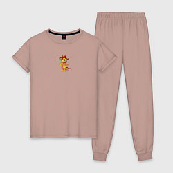 Пижама хлопковая женская Дракон символ 2024, цвет: пыльно-розовый