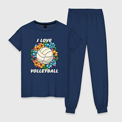 Женская пижама I love volleyball