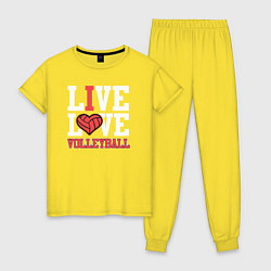 Женская пижама Жить и любить волейбол