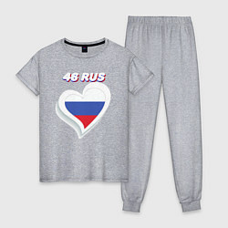 Пижама хлопковая женская 46 регион Курская область, цвет: меланж