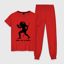 Пижама хлопковая женская Космический охотник, цвет: красный