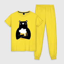 Женская пижама Мишка с кружкой пива