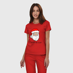 Пижама хлопковая женская Криповый Санта, цвет: красный — фото 2