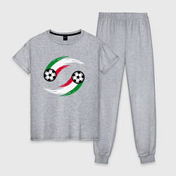 Пижама хлопковая женская Итальянские мячи, цвет: меланж