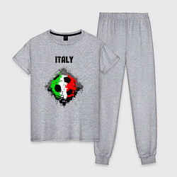 Пижама хлопковая женская Команда Италии, цвет: меланж