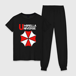 Пижама хлопковая женская Umbrella Niverse, цвет: черный