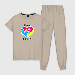 Женская пижама I love cmyk