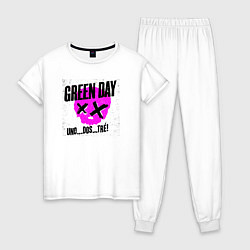 Пижама хлопковая женская Green Day uno dos tre, цвет: белый