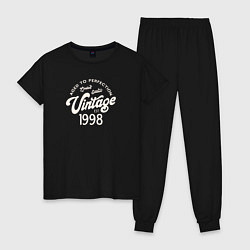 Пижама хлопковая женская 1998 год - выдержанный до совершенства, цвет: черный