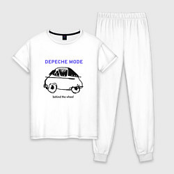 Пижама хлопковая женская Depeche Mode - Behind the wheel, цвет: белый
