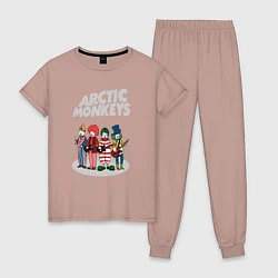 Пижама хлопковая женская Arctic Monkeys clowns, цвет: пыльно-розовый