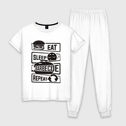 Женская пижама Есть спать барбекю