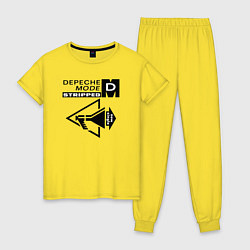 Пижама хлопковая женская Depeche Mode stripped, цвет: желтый