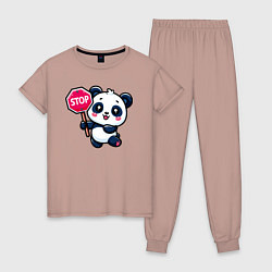 Женская пижама Милая панда со знаком стоп