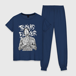 Пижама хлопковая женская Travis Barker, цвет: тёмно-синий