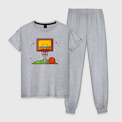 Пижама хлопковая женская Уличный баскетбол, цвет: меланж