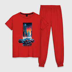 Пижама хлопковая женская Москва 2082, цвет: красный