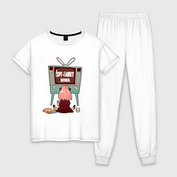 Пижама хлопковая женская Аня из аниме и манги spy x family, цвет: белый