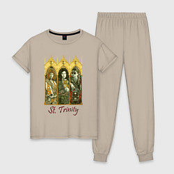Пижама хлопковая женская St trinity, цвет: миндальный