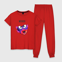 Пижама хлопковая женская The sims woohoo, цвет: красный