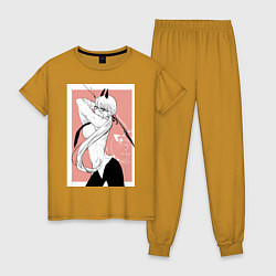 Женская пижама Человек бензопила Пауэр в офисном костюме