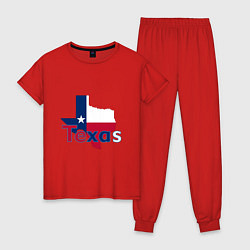 Пижама хлопковая женская Texas, цвет: красный