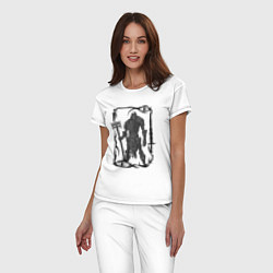 Пижама хлопковая женская Skeleton warrior, цвет: белый — фото 2