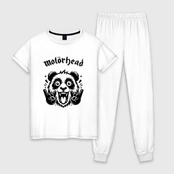 Пижама хлопковая женская Motorhead - rock panda, цвет: белый