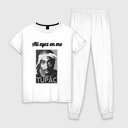 Пижама хлопковая женская 2pac Art All eayz on me, цвет: белый