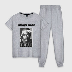 Пижама хлопковая женская 2pac Art All eayz on me, цвет: меланж