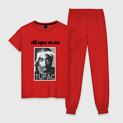 Пижама хлопковая женская 2pac Art All eayz on me, цвет: красный