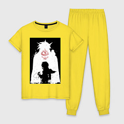 Пижама хлопковая женская Гуррен-Лаганн пронзающий небеса Симон, цвет: желтый