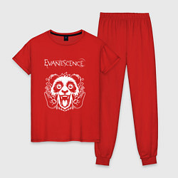 Пижама хлопковая женская Evanescence rock panda, цвет: красный