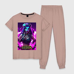 Пижама хлопковая женская League of Legends Akali Kda, цвет: пыльно-розовый