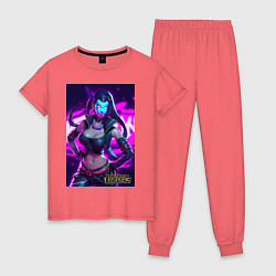Пижама хлопковая женская League of Legends Akali Kda, цвет: коралловый